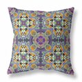 Homeroots 28 in. Cloverleaf Indoor & Outdoor Throw Pillow Purple & Green 411868